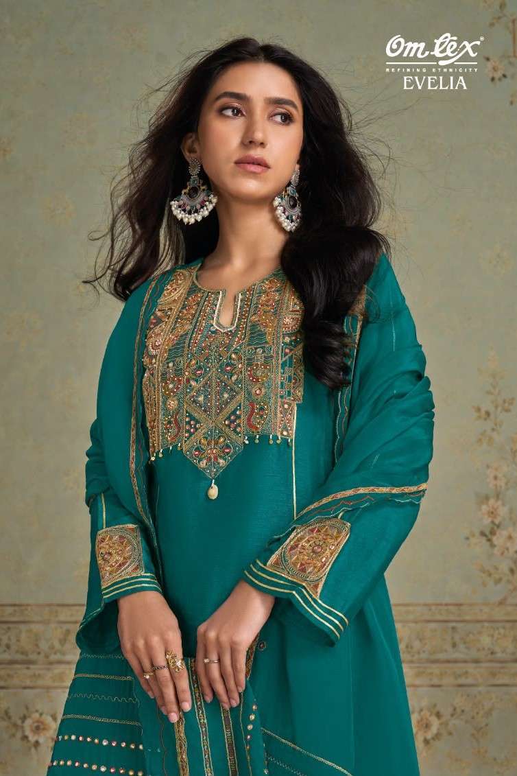 omtex evelia bemberg silk embroidered salwar kameez wholesale price in surat