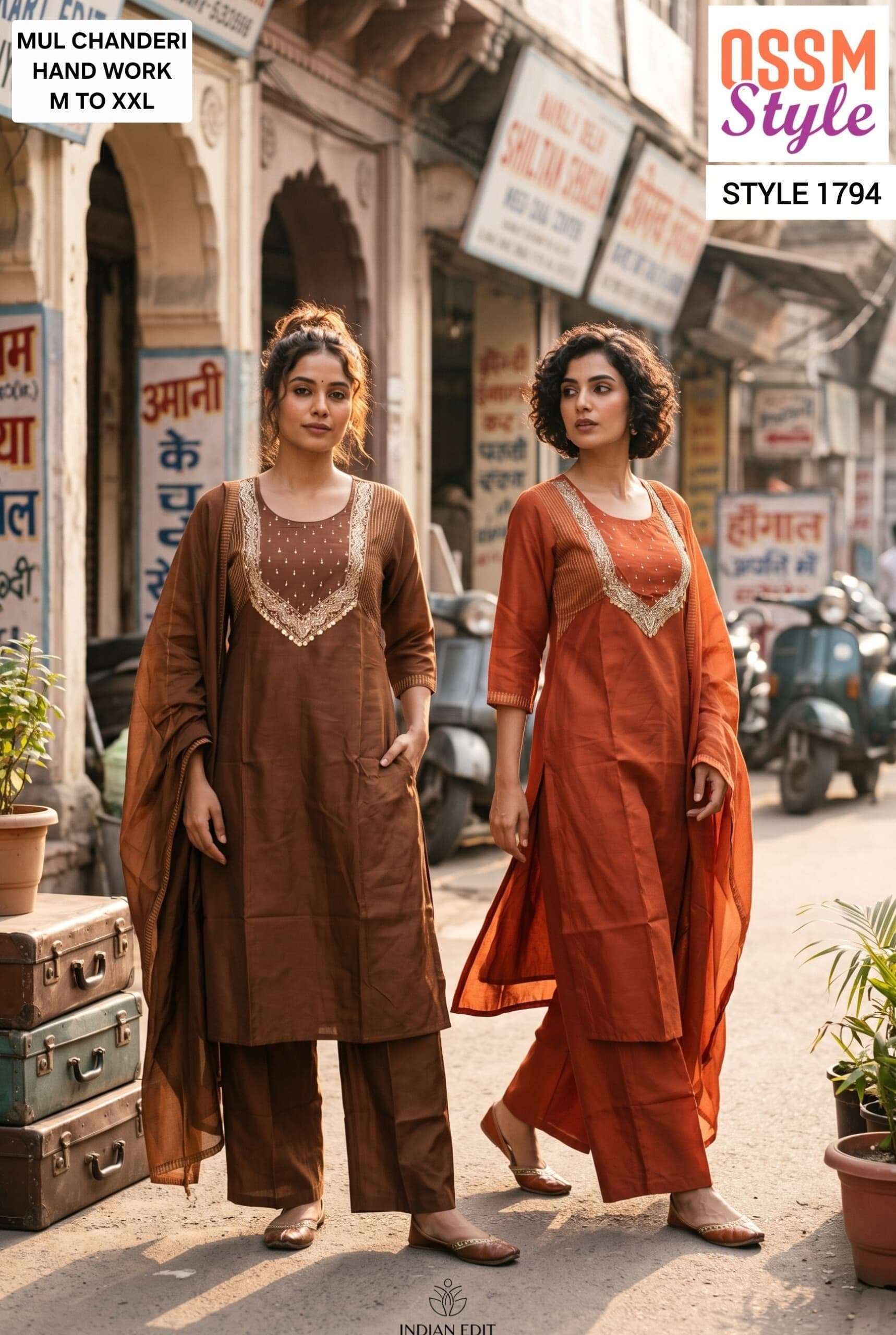 Ossm Style 1794-1795 Mal Chanderi Party Wear Readymade Wholesale Catalogue
