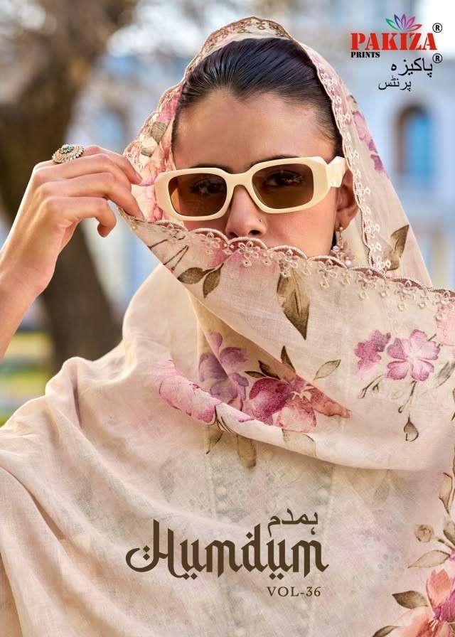 Pakiza Prints Hum Dum Vol-36 Lawn Kashmiri Work Salwar Kameez Catalogue