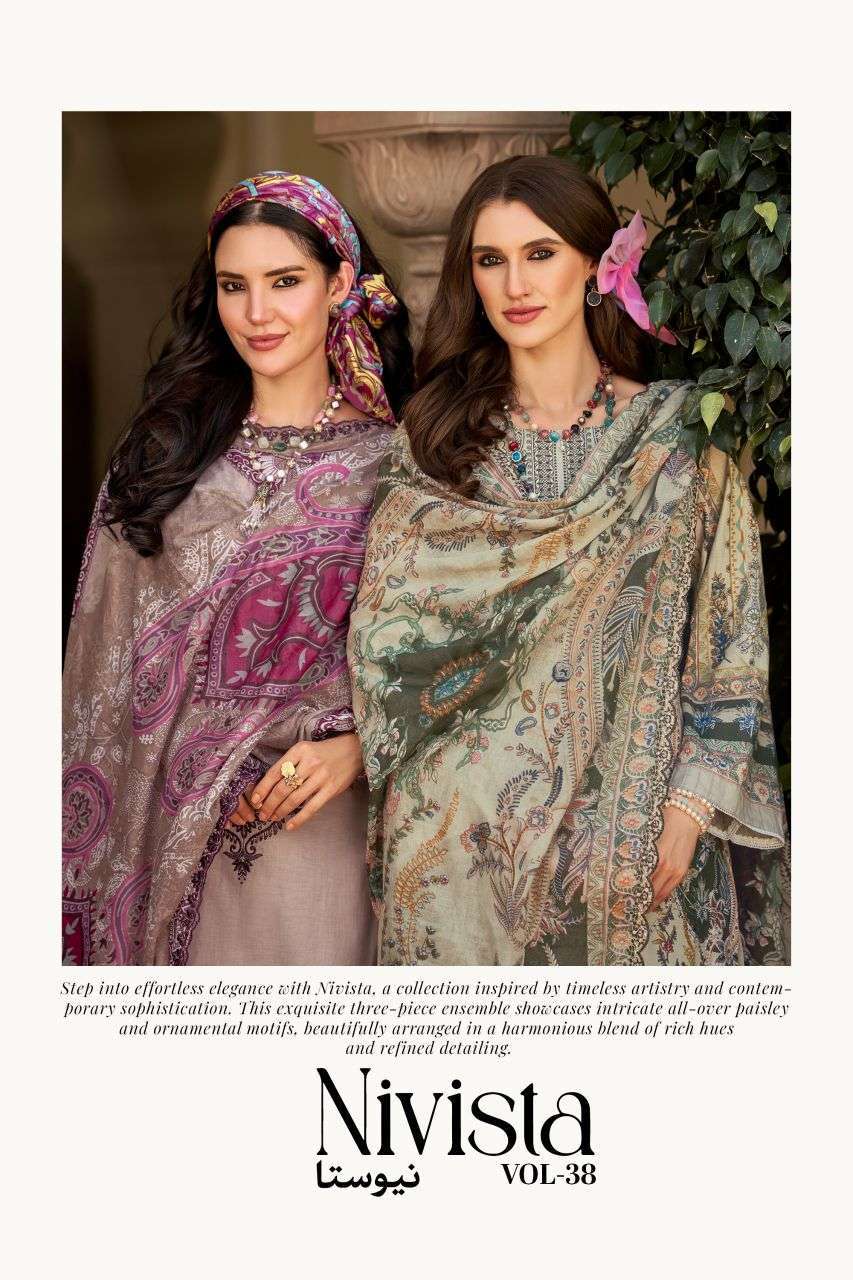 Pakiza prints Nivista vol-38 lawn cotton wholesale salwar kameez supplier Best Price
