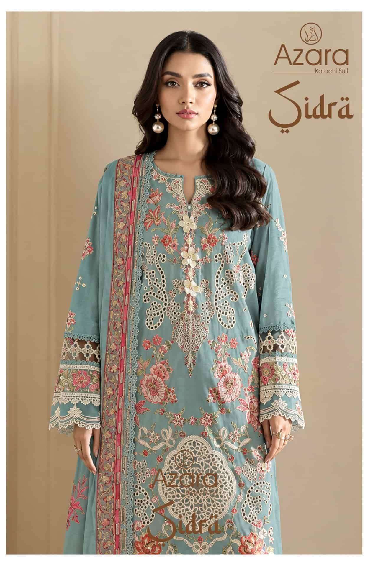 Radhika azara sidra fancy cotton salwar kameez catalog exporters
