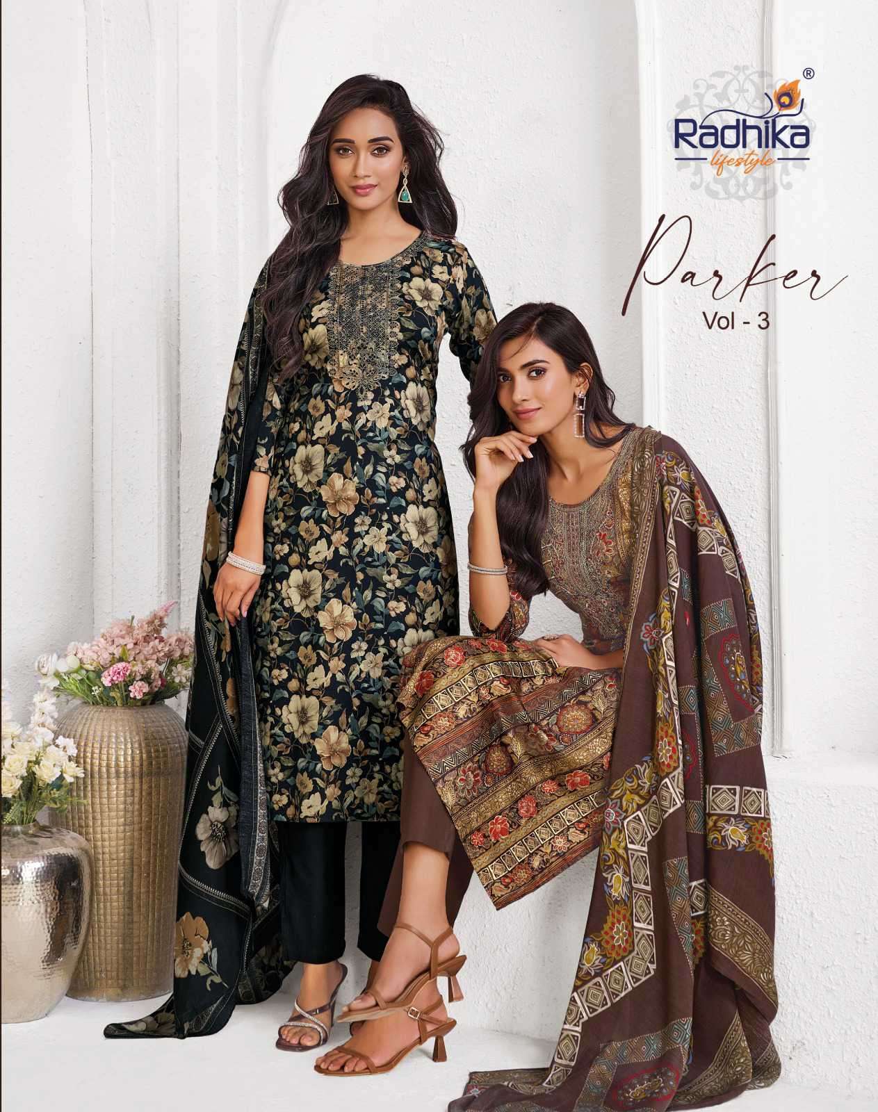 Radhika Lifestyle Parker Vol-3 Fancy Embroidered Jam Readymade Catalogue