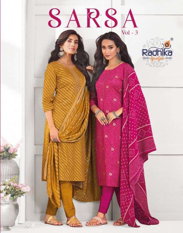 Radhika Lifestyle Sarsa Vol-3 Jam Satin Wholesale Catalogue