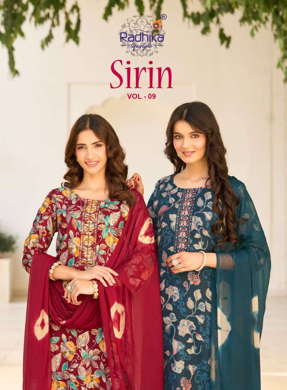 Radhika Lifestyle Sirin Vol-9 Vertican Print With Embroidered Readymade Catalogue