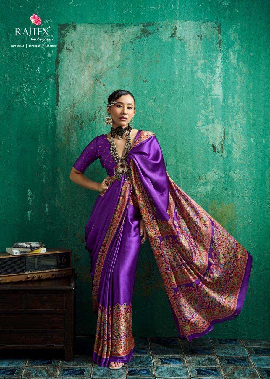 Rajtex Pure Ajrakh Vol 28 Modal Satin Saree Catalog Dealer Wholesaler