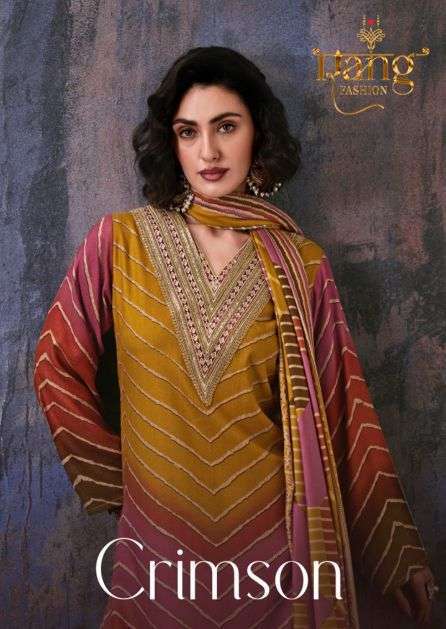 Rang Fashion Crimson Wholesale Pashmina Fancy Suit Catalogue