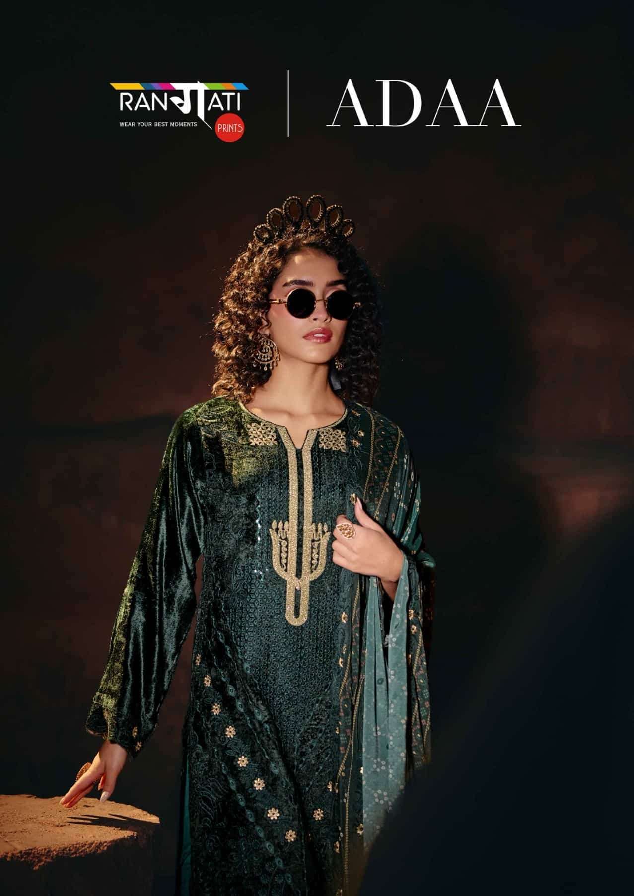 Rangati Prints Adaa Latest Designs Velvet Suit Catalog