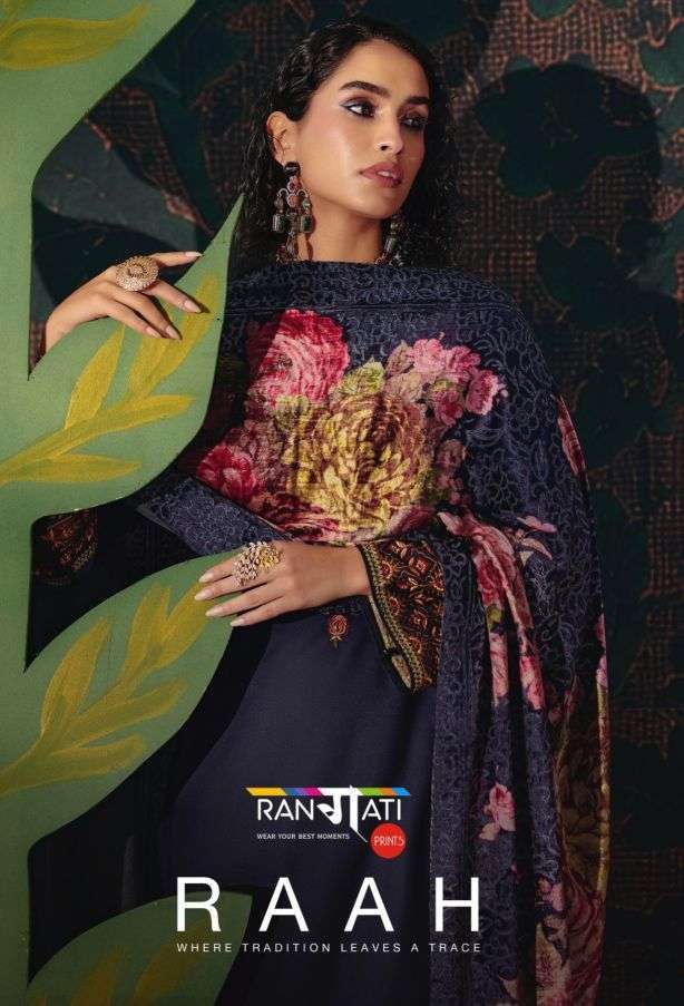 Rangati Raah Pashmina Satin Embroidered Salwar Kameez Wholesale Catalogue