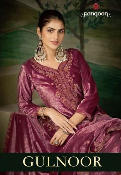 Rangoon Gulnoor velvet with heavy beads work salwar kameez wholesale price Surat