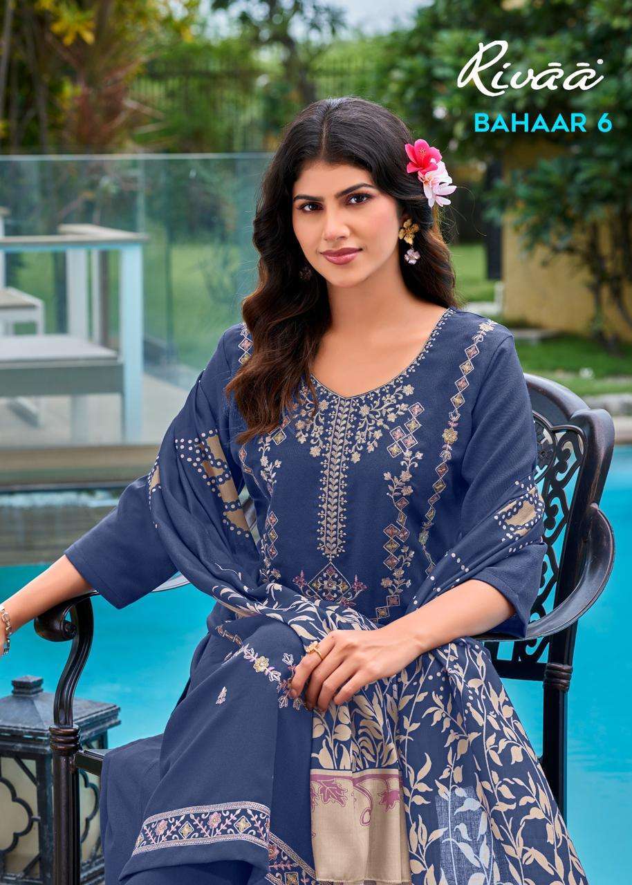 Rivaa bahaar vol 6 heavy pashmina salwar suit catalog dealer