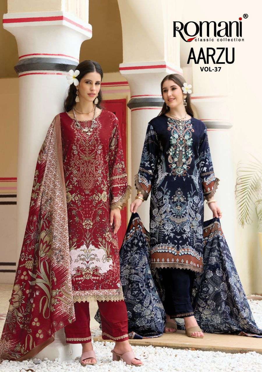 Romani Aarzu Vol-37 Soft Cotton Designer Salwar Kameez Catalogue