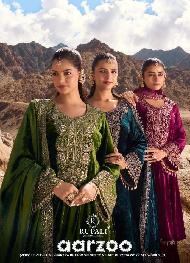 Rupali Fashion Aarzoo Viscose Velvet Winter Wear Suit