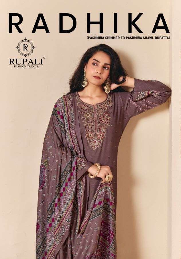 Rupali Fashion Radhika Pashmina Shimmer Party Wear Salwar Kameez Wholesale Catalogue