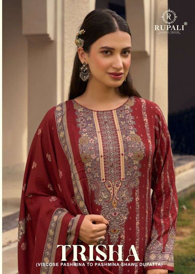 Rupali Fashion Trisha Pashmina Fancy Printed Salwar Kameez Wholesale Catalogue