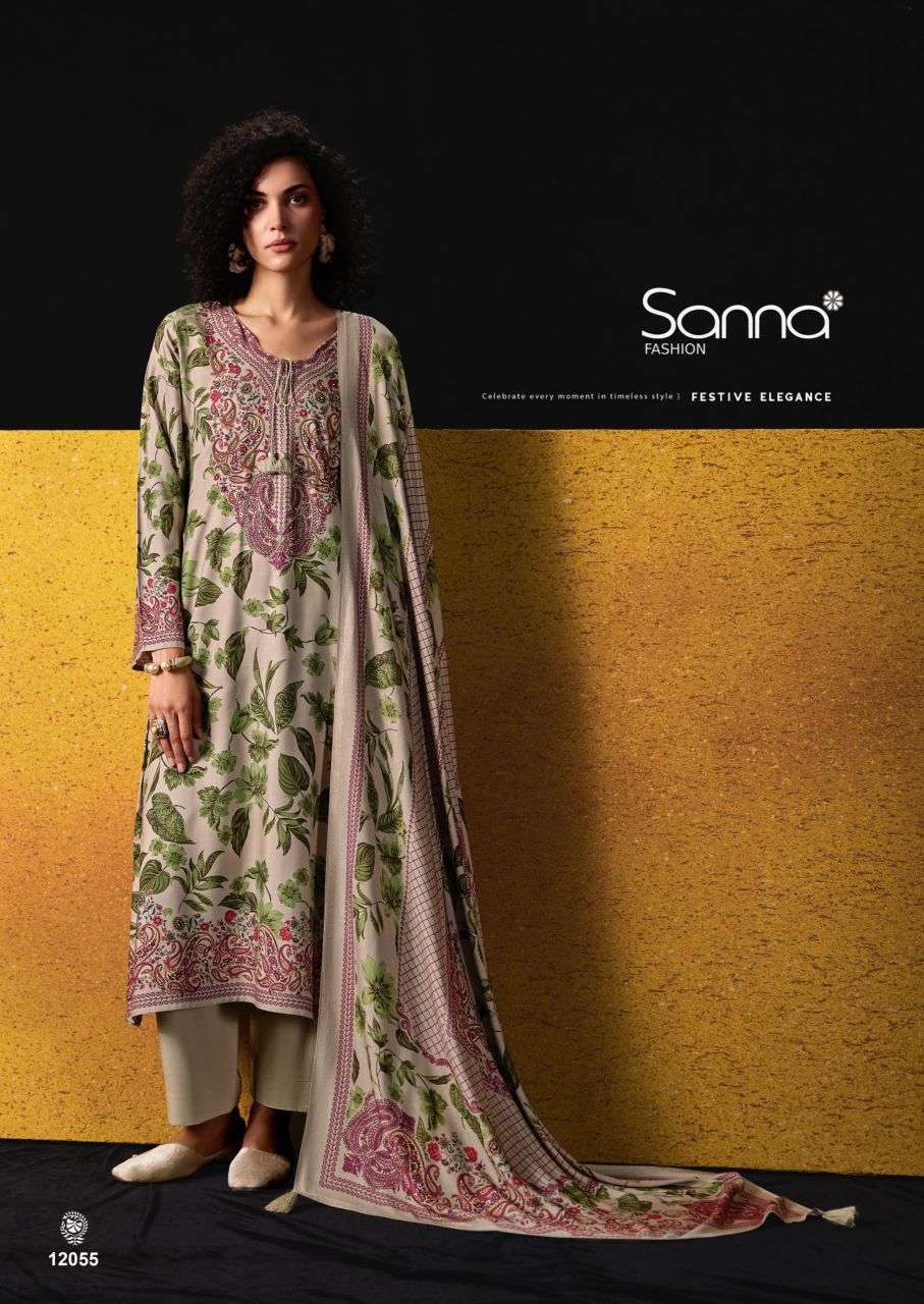 Sanna Elan Pashmina Digital Printed Salwar Kameez Wholesale Catalogue
