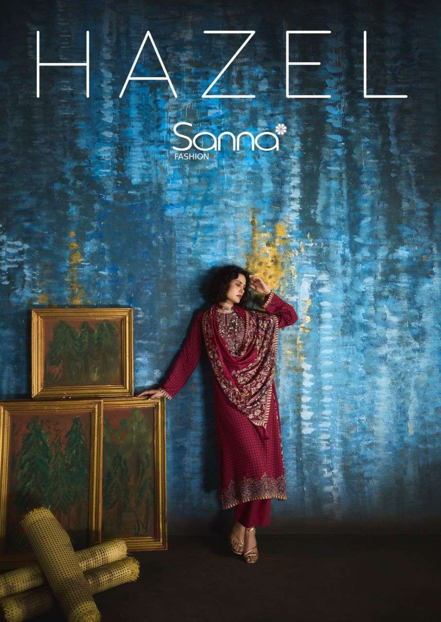 Sanna fashion hazel pashmina digital printed salwar kameez dealer