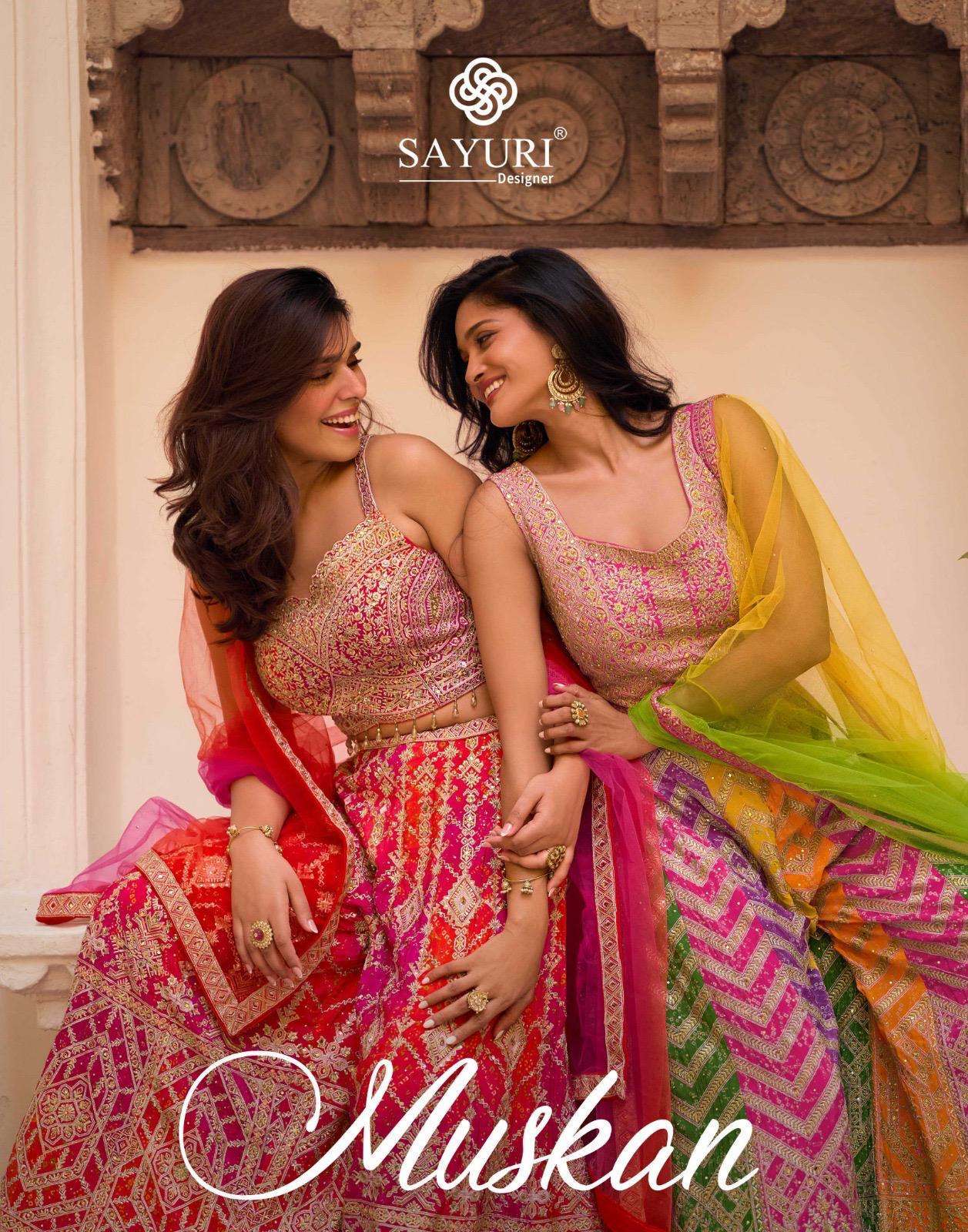 Sayuri Designer Muskan Chinon Silk With Fancy Embroidered Readymade Wholesale Catalogue