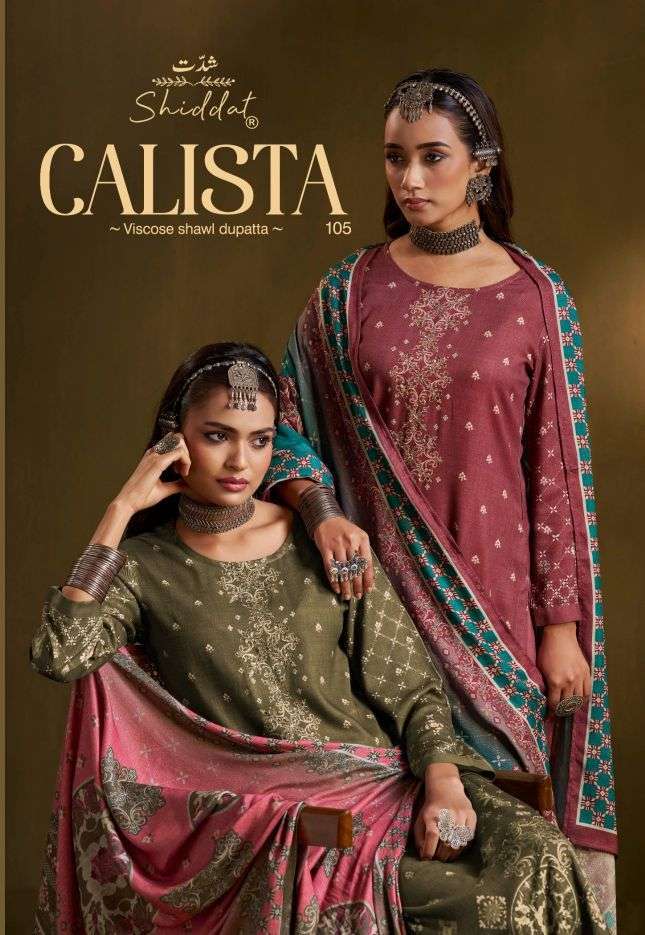 shiddat calista 105 pashmina with fancy work salwar kameez wholesale price Exporters