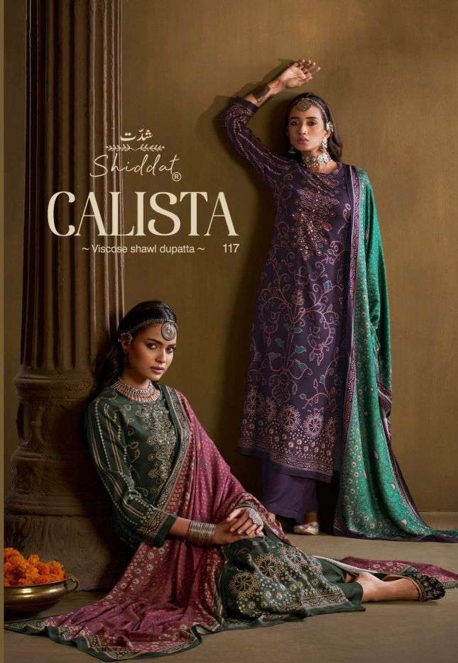 Shiddat calista 117 fancy digital printed viscose pashmina salwar kameez