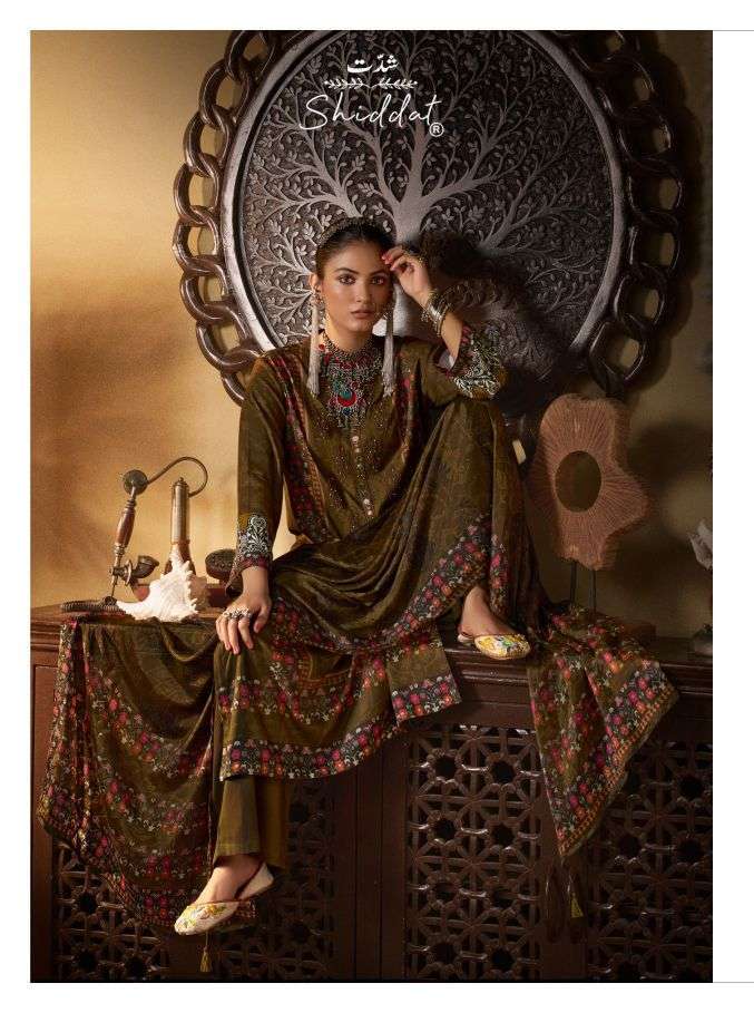 Shiddat castel 110 viscose pashmina digital printed salwar kameez wholesaler