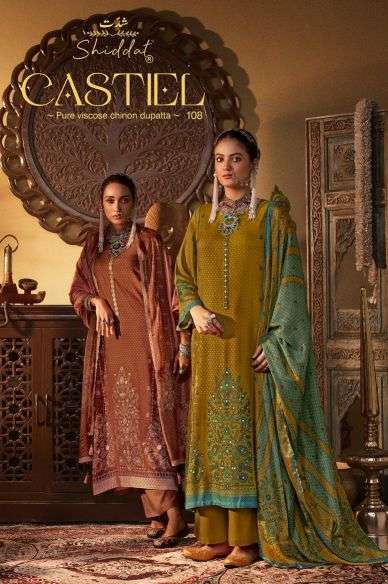 Shiddat castiel 108 viscose pashmina digital printed salwar kameez