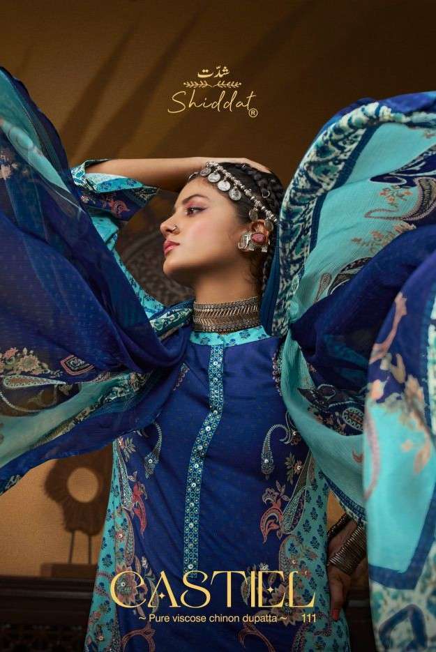Shiddat castiel 111 viscose pashmina salwar kameez wholesale price wholesaler