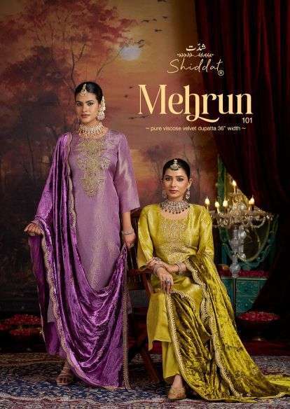 Shiddat Mehrun Viscose With Fancy Embroidery Salwar Kameez Wholesale Catalogue