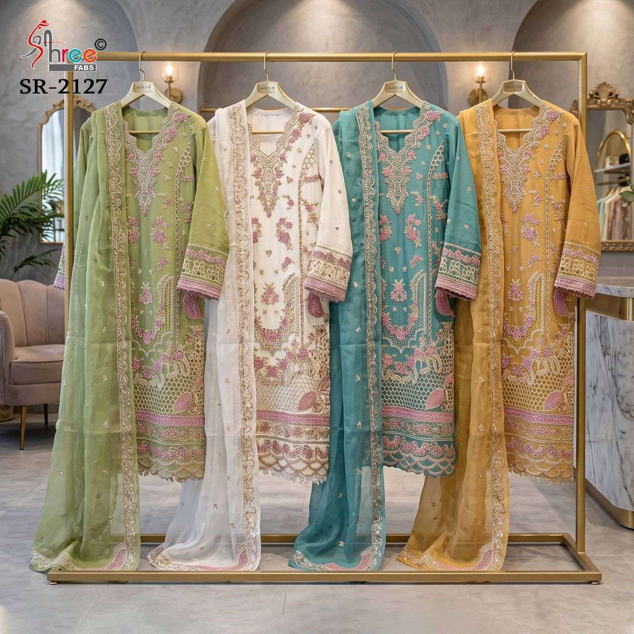 Shree Fabs 2127 Ragga Chiffon With Fancy Work Readymade Salwar Kameez Wholesale Catalogue
