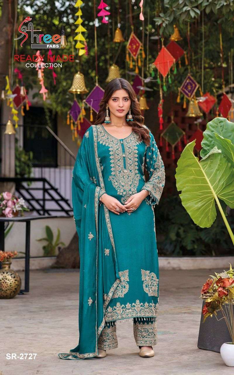 Shree fabs 2727 viscose tissue with heavy work salwar kameez wholesale price Dealer