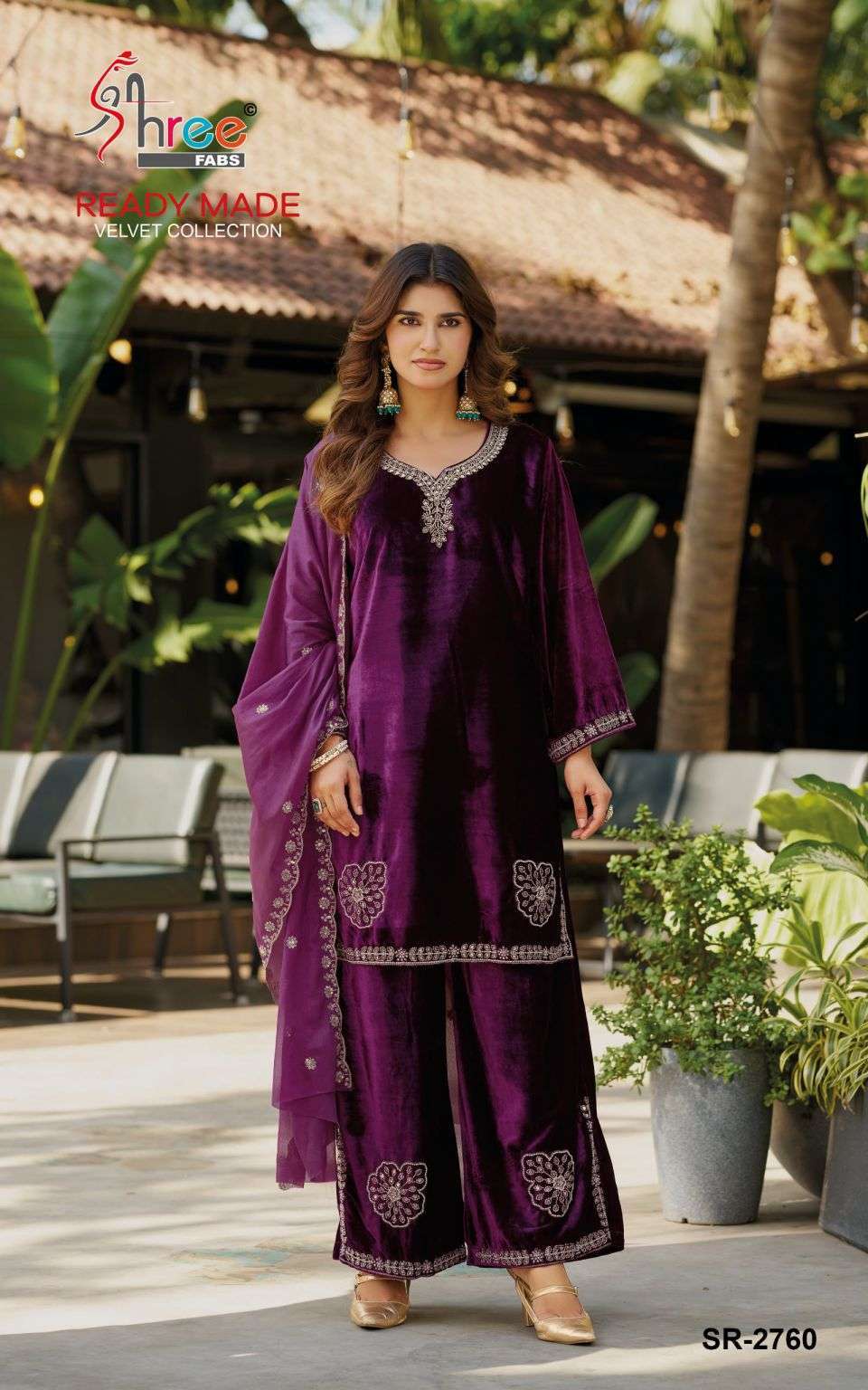 shree fabs 2760 velvet beads work salwar kameez wholesale price Exporters