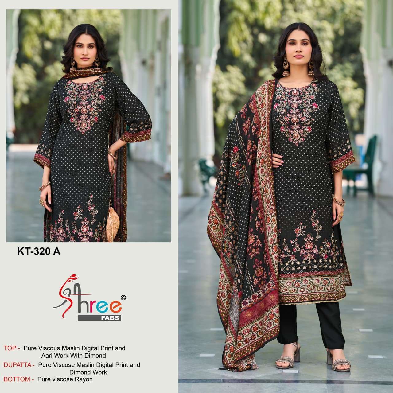 Shree fabs 320 viscose muslin printed salwar kameez
