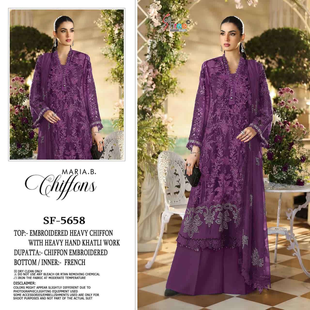 Shree Fabs 5658 Colours Wholesale Chiffon Embroidered Salwar Kameez Catalogue