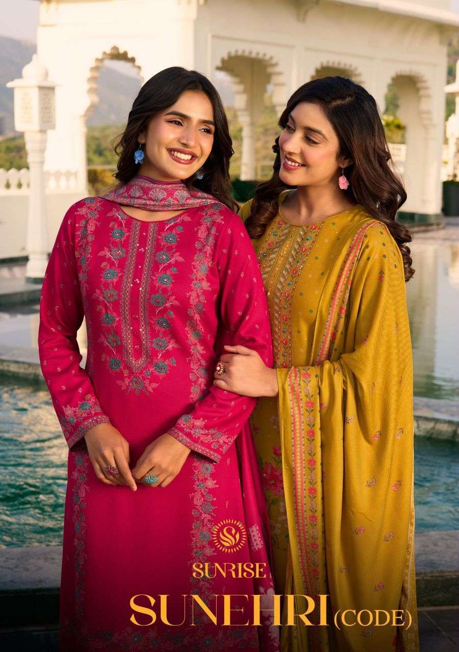 Sunrise Sunehri Pashmina Printed Salwar Kameez Wholesale Catalogue