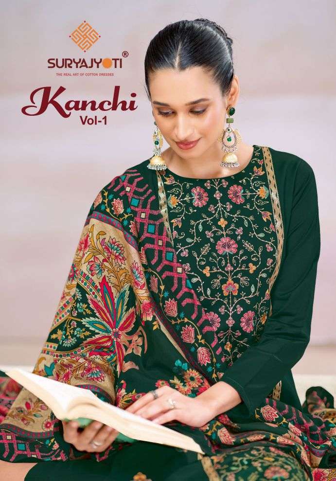 Suryajyoti Kanchi Vol-1 Jam Satin Printed Salwar Kameez Wholesale Catalogue