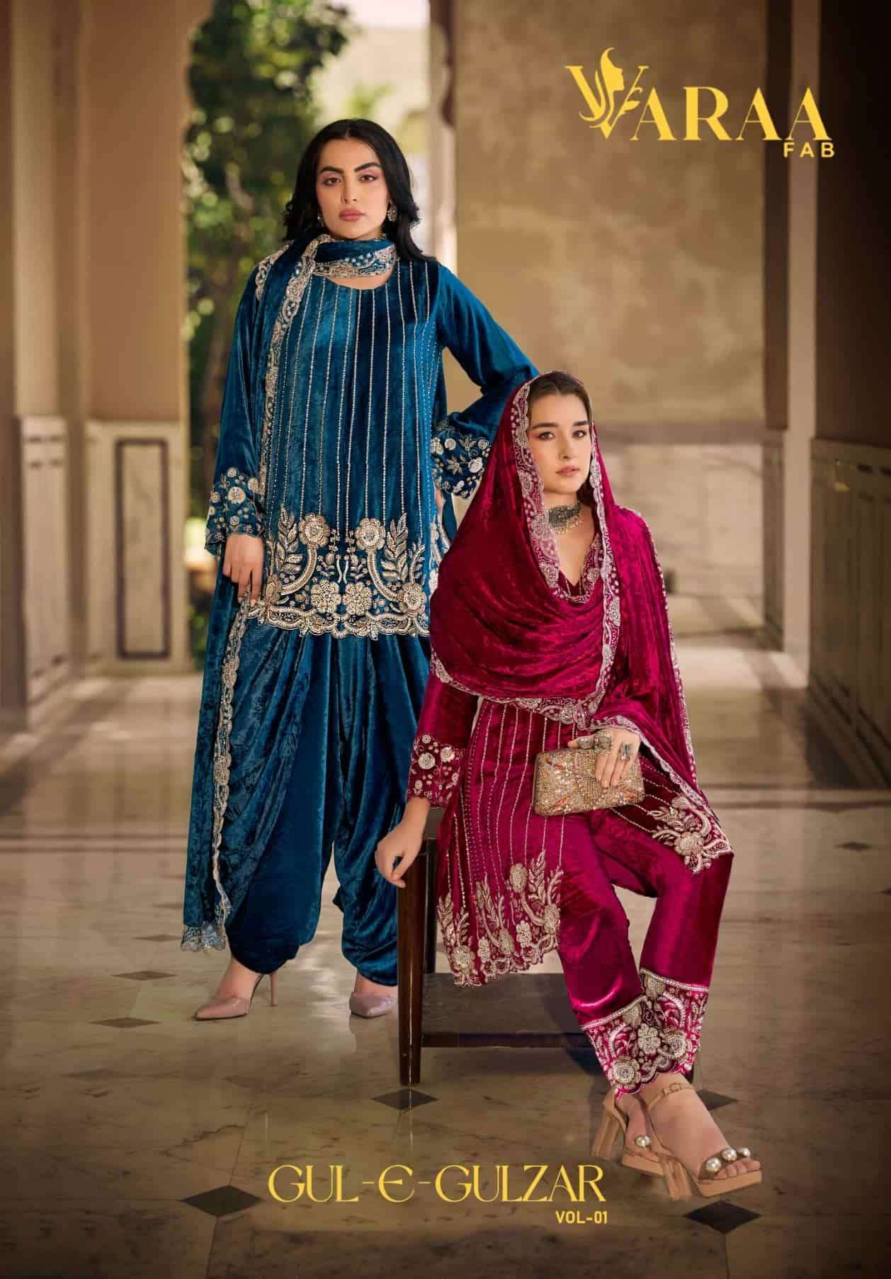 Varaa Fab Gul E Gulzar Vol 1 Latest Designer Velvet Suit Wholesalers dealer