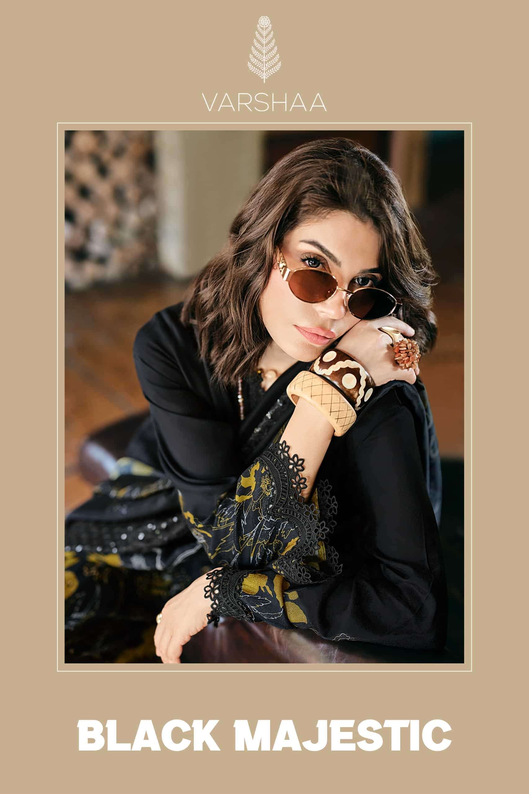 Varsha Black Majestic Premium Pashmina Wholesale Catalogue