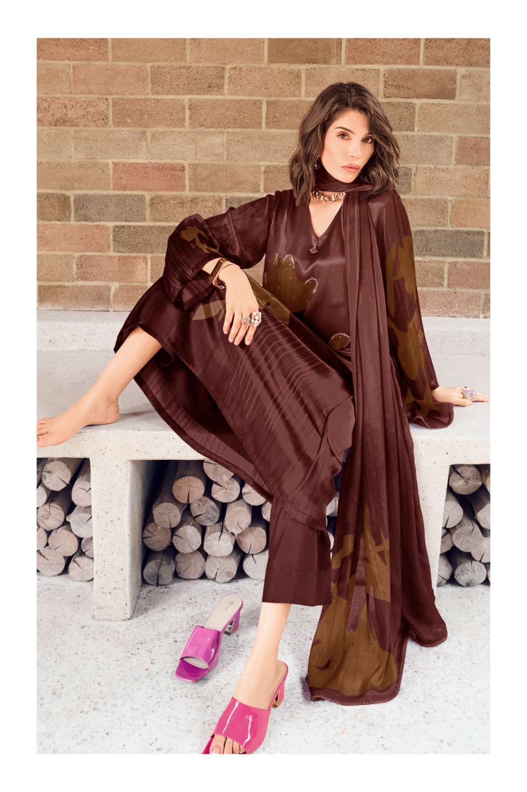 Varsha fashion murad viscose pashmina printed salwar kameez wholesale price Dealer