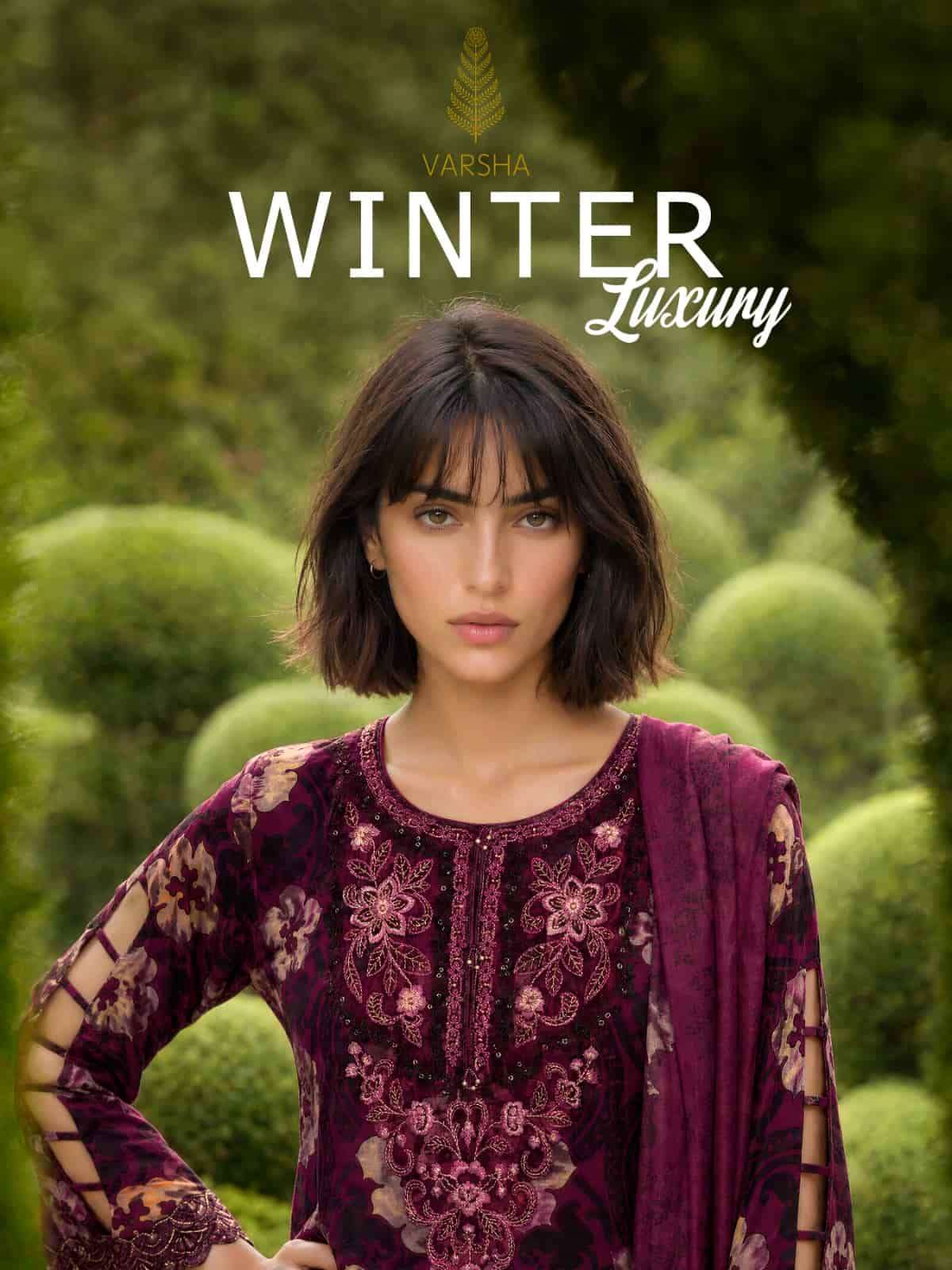 Varsha Winter Luxury Latest Designs Pashmina Silk Suit Dealer