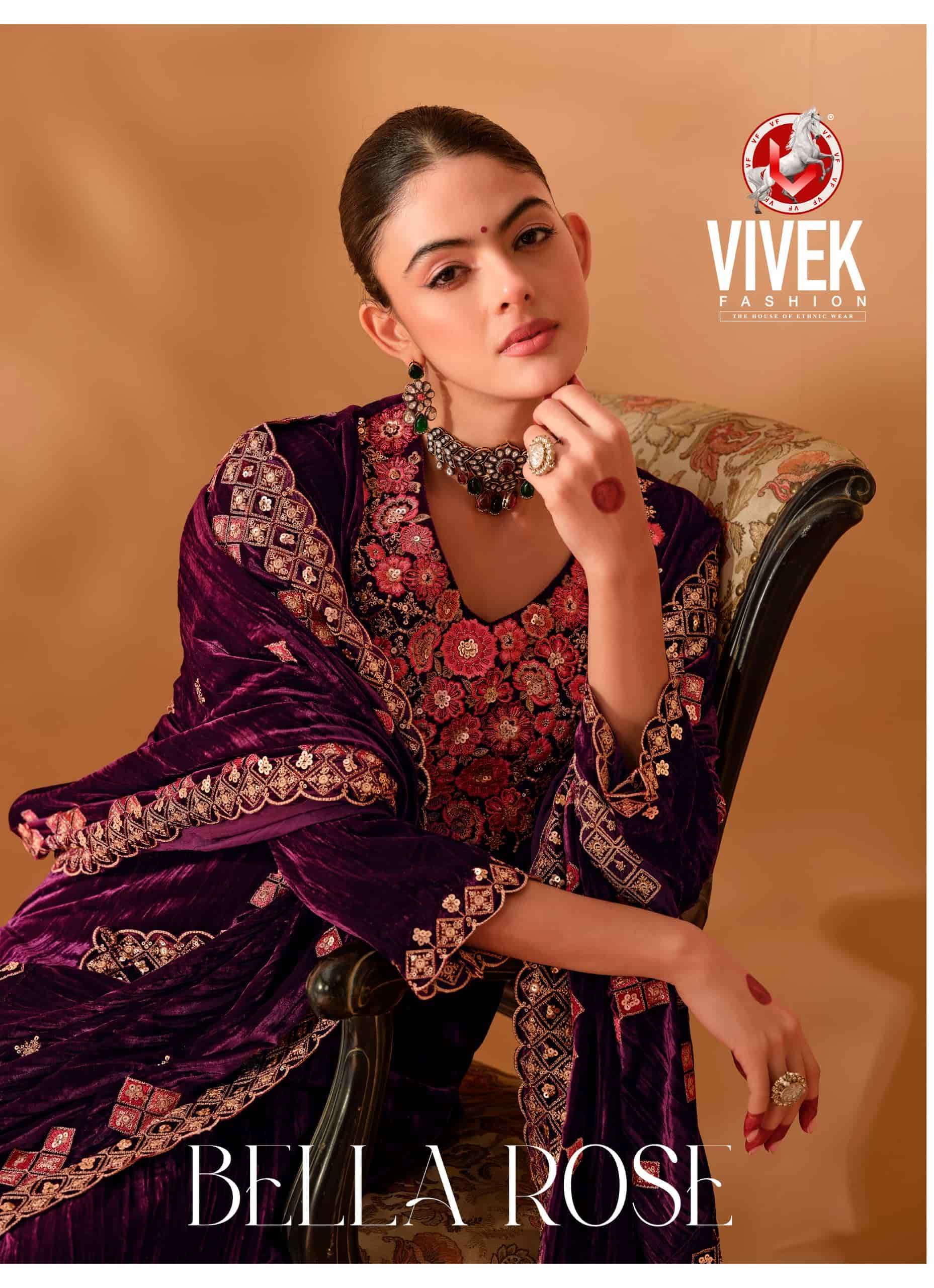 Vivek Fashion Bella Rose Premium Velvet Dress Wholesale Catalogue