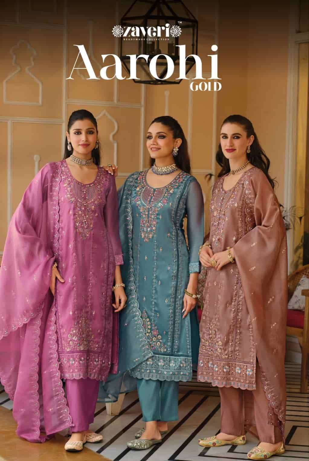 Zaveri Aarohi Gold Readymade 3 Pec Designer Suit surat
