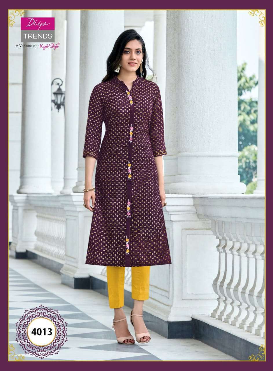 DIYA TRENDS VICTORIA VOL 4 FANCY KURTI WITH HEAVY EMBROIDERY CATALOGUE 