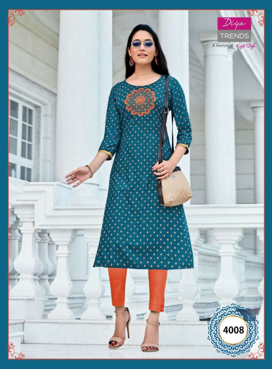 DIYA TRENDS VICTORIA VOL 4 FANCY KURTI WITH HEAVY EMBROIDERY CATALOGUE 