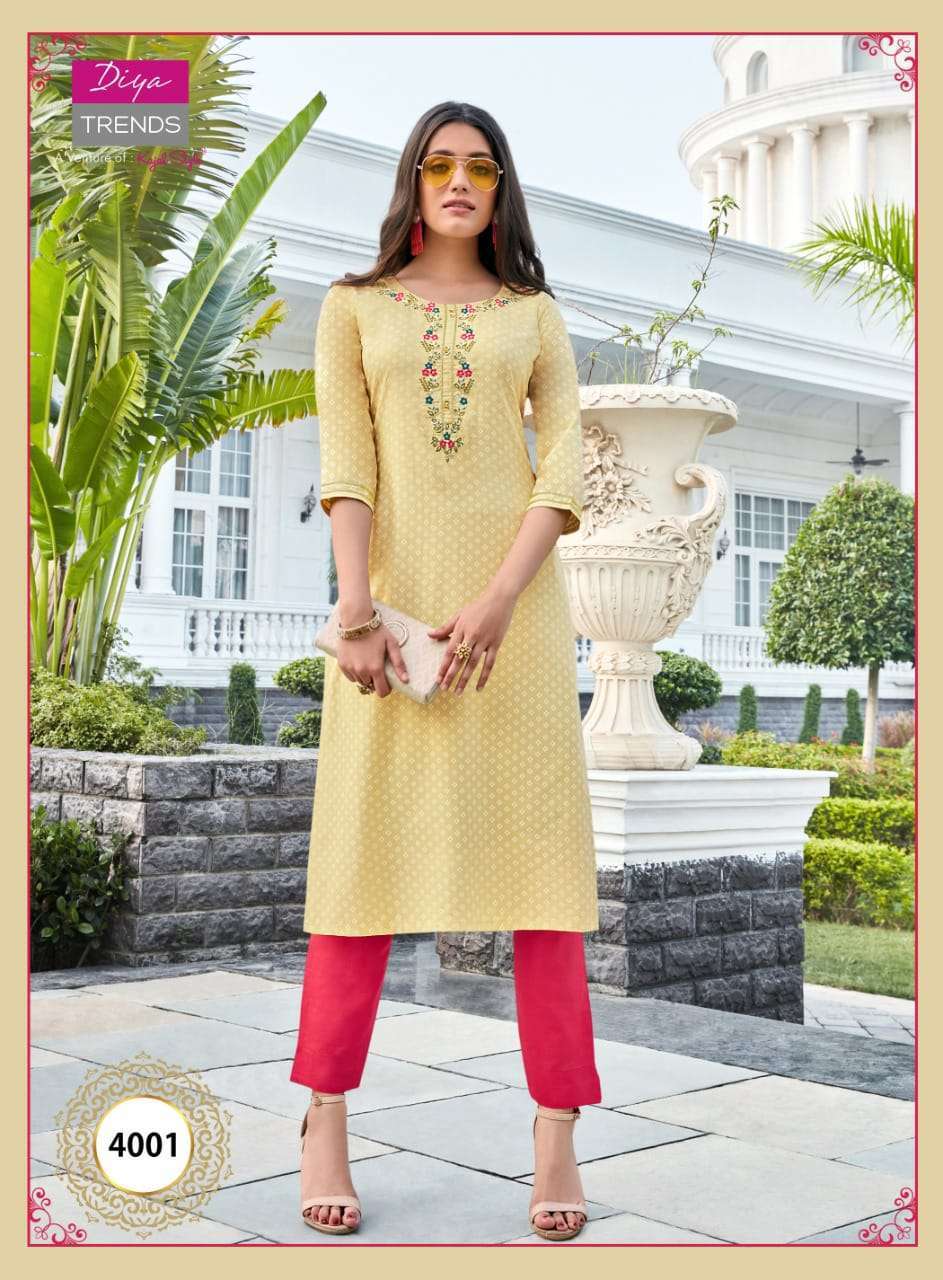DIYA TRENDS VICTORIA VOL 4 FANCY KURTI WITH HEAVY EMBROIDERY CATALOGUE 