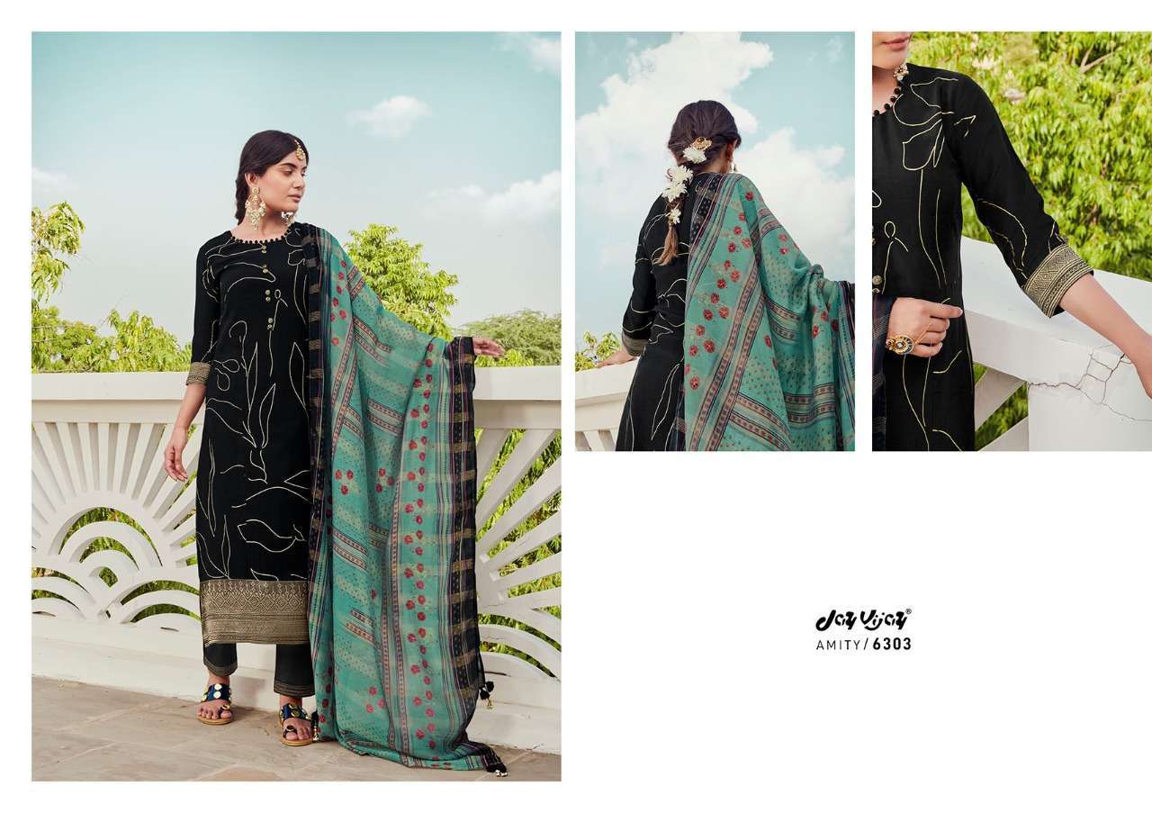 JAY VIJAY PRESENT AMITY PURE MOGA SILK ELEGANT LOOK DESIGNER SALAR SUIT CATALOGUE 