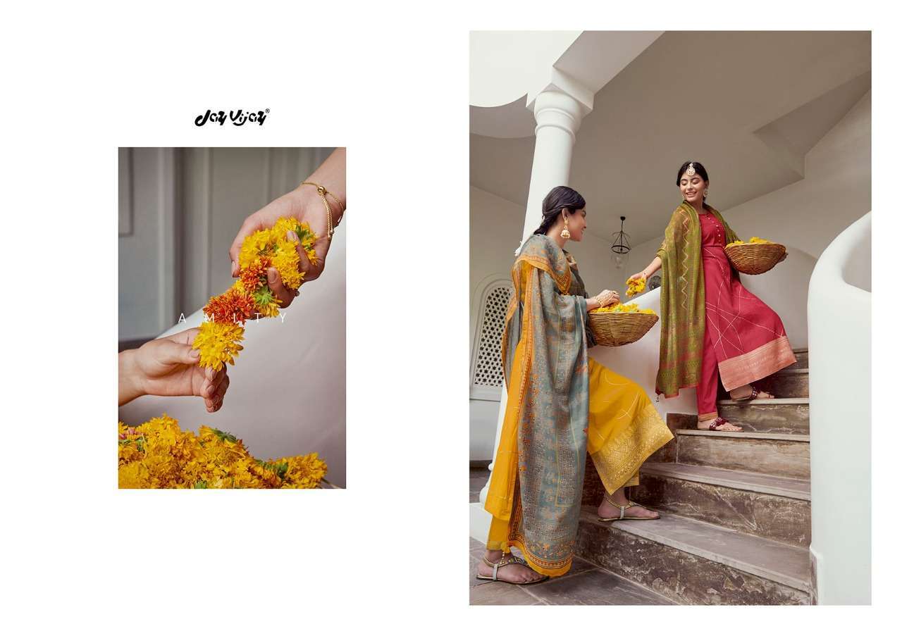 JAY VIJAY PRESENT AMITY PURE MOGA SILK ELEGANT LOOK DESIGNER SALAR SUIT CATALOGUE 