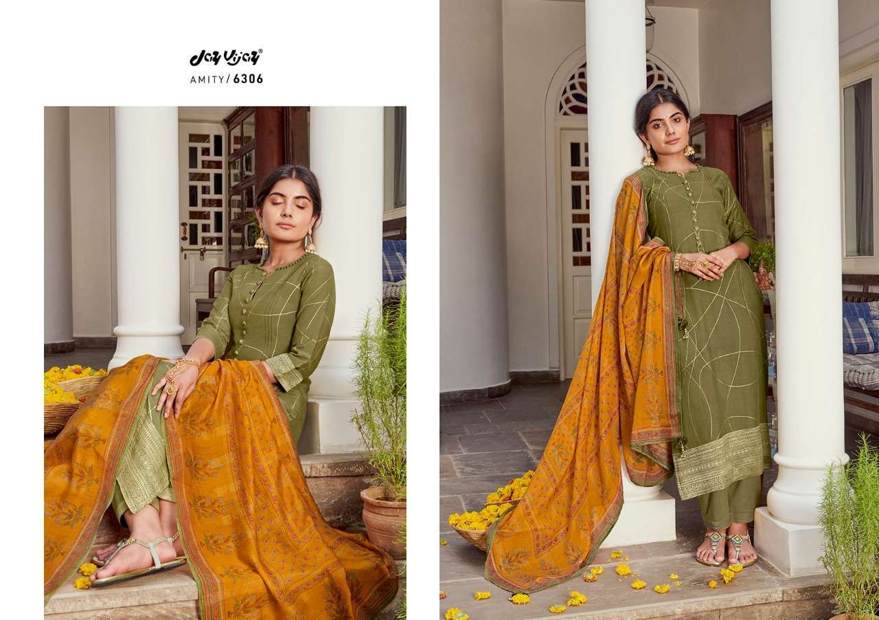 JAY VIJAY PRESENT AMITY PURE MOGA SILK ELEGANT LOOK DESIGNER SALAR SUIT CATALOGUE 