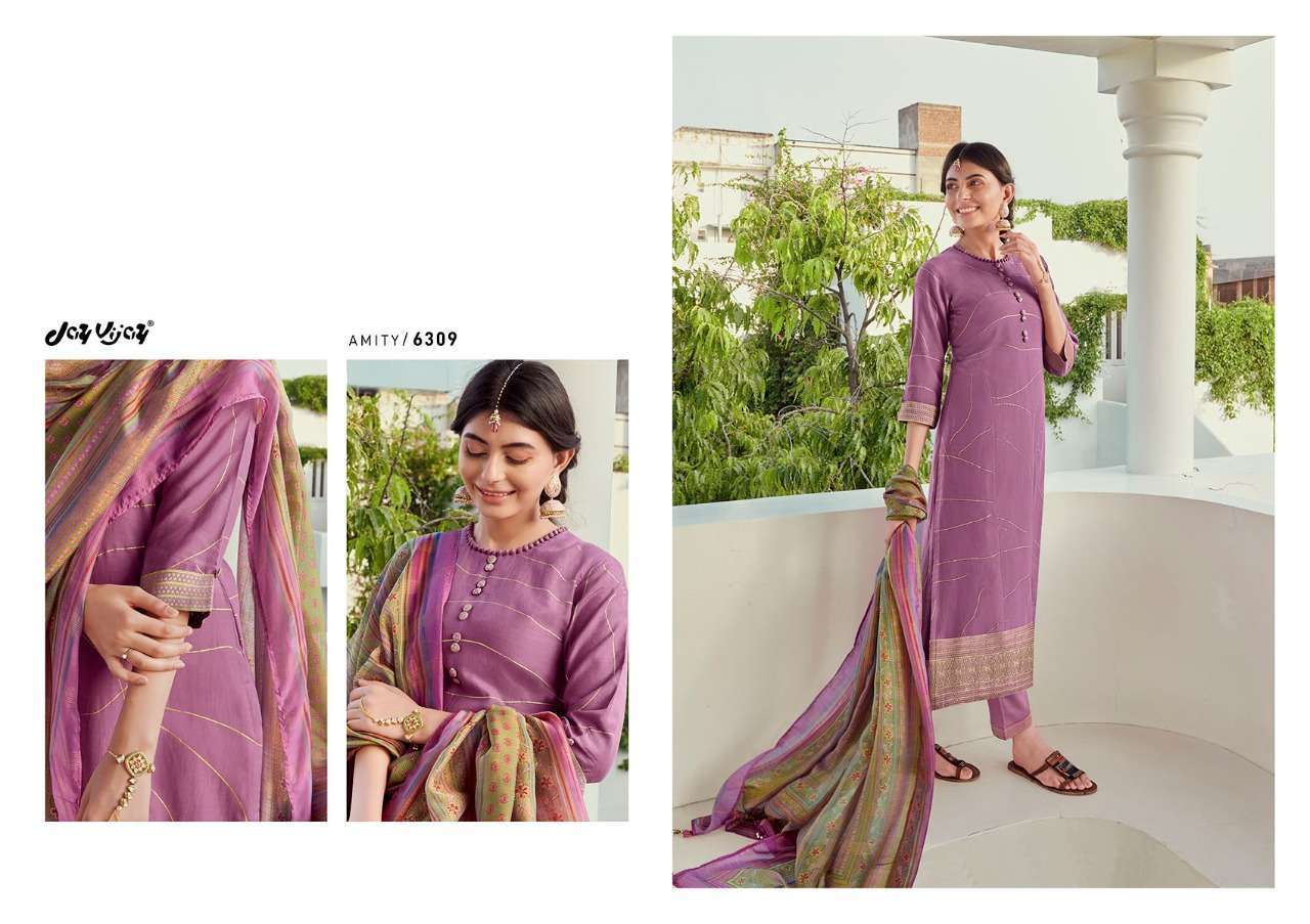JAY VIJAY PRESENT AMITY PURE MOGA SILK ELEGANT LOOK DESIGNER SALAR SUIT CATALOGUE 