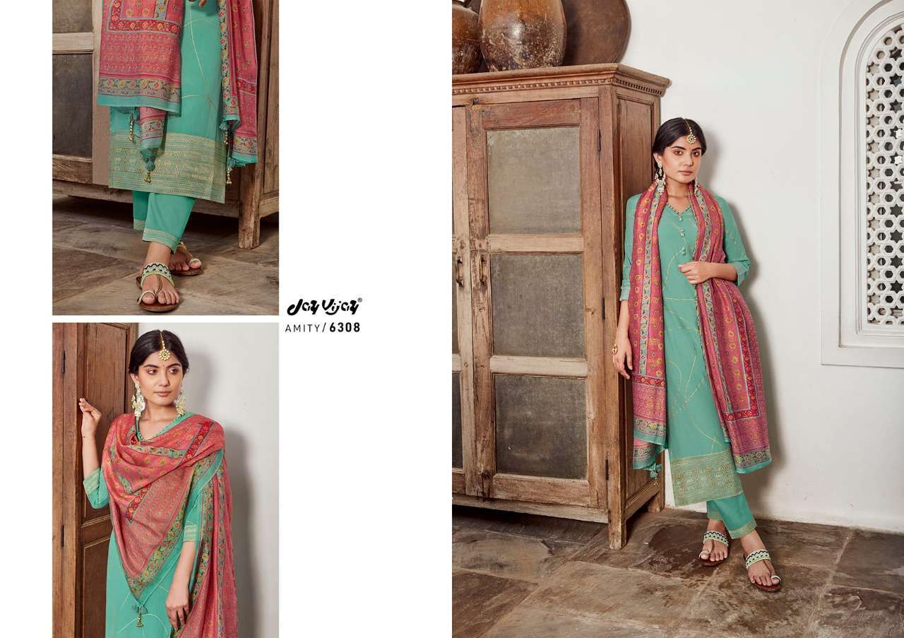JAY VIJAY PRESENT AMITY PURE MOGA SILK ELEGANT LOOK DESIGNER SALAR SUIT CATALOGUE 