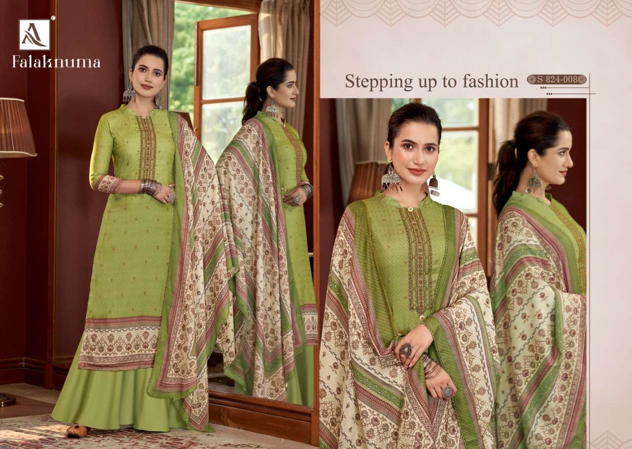 ALOK SUIT LAUNCH NEW CATALOGUE FALAKNUMA PASHMINA SALWAR SUIT WHOLESALER 