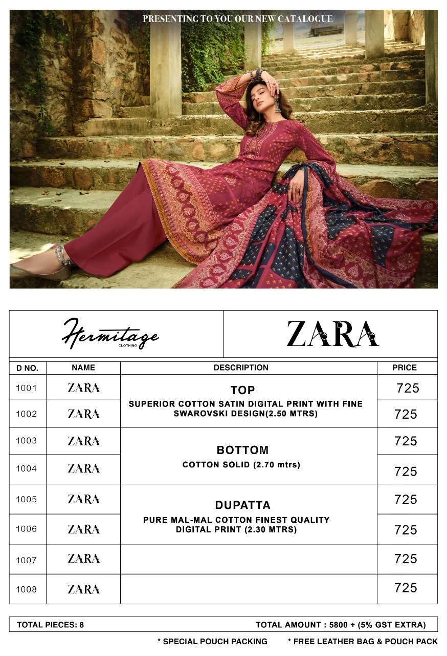 HERMITAGE ZARA  COTTON CASUAL WEAR SALWAR KAMEEZ AUTHORISED DEALER 